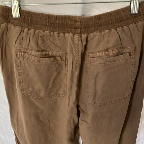 Splendid: Light Khaki Linen Blend Tapered Leg- Tie Front- pockets- M - Picture 12 of 16